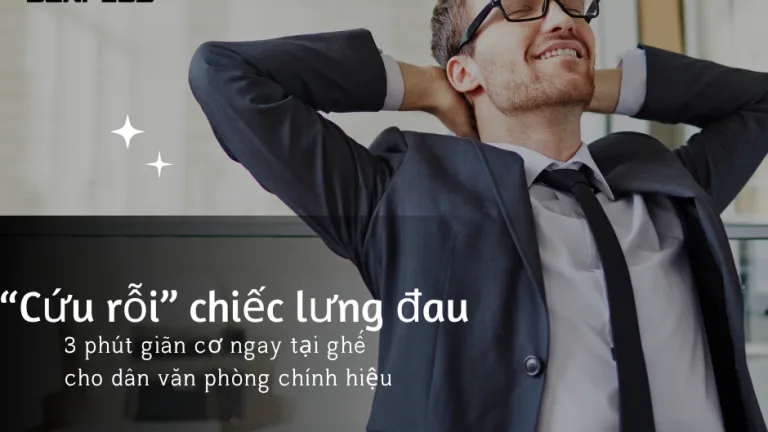 “Cứu rỗi” chiếc lưng đau: 3 phút giãn cơ ngay tại ghế cho dân văn phòng chính hiệu